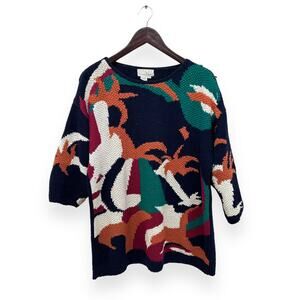VTG Jennifer Reed Abstract Geo Hand Knitted Sweater Womens Medium